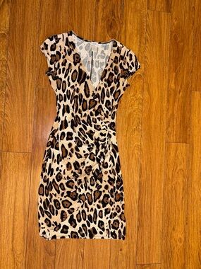 Y2K v neck leopard print dress